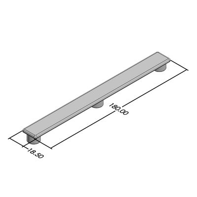 60-110-2 MODULAR SOLUTIONS POLYAMIDE PART END CAP 180MM X 18.5MM LIGHT GRAY